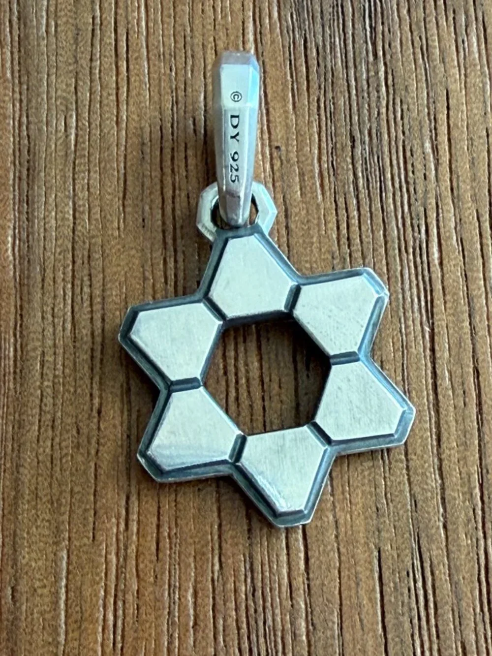 DAVID YURMAN STERLING SILVER 925 DECO STAR OF DAVID PENDANT